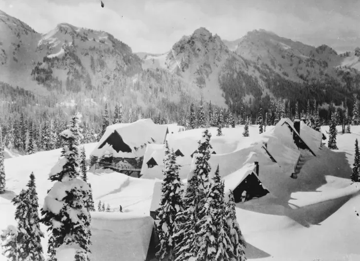 Framed Print : Americas record winter. A photograph from Rainier National Park, Washington