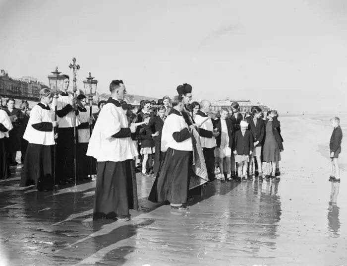 Framed Print : The ancient custom of blessing the sea at Rogationtide was revived at St Leonard s