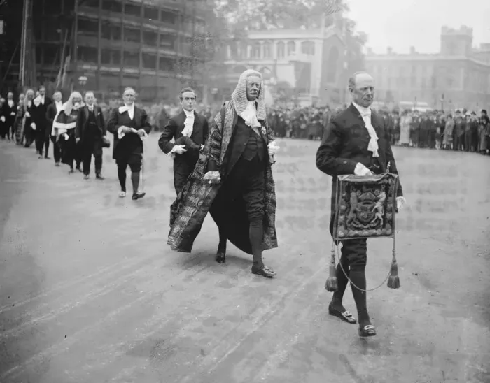Framed Print : Annual procession of Judges. Viscount Cave, the Lord Chancellor, heading Framed Print : Annual procession of Judges. Viscount Cave, the Lord Chancellor, heading