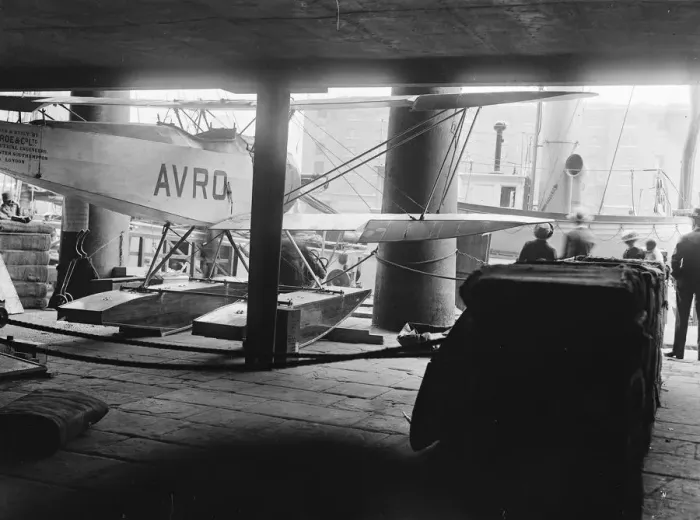 Framed Print : The Antarctic Avro. The Avro Antarctic aeroplane, which is to be taken on Framed Print : The Antarctic Avro. The Avro Antarctic aeroplane, which is to be taken on