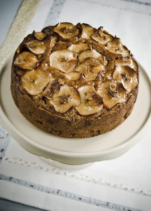 Framed Print : Apple fruit cake with cider and topping of glazed apple slices credit: Marie-Louise Framed Print : Apple fruit cake with cider and topping of glazed apple slices credit: Marie-Louise