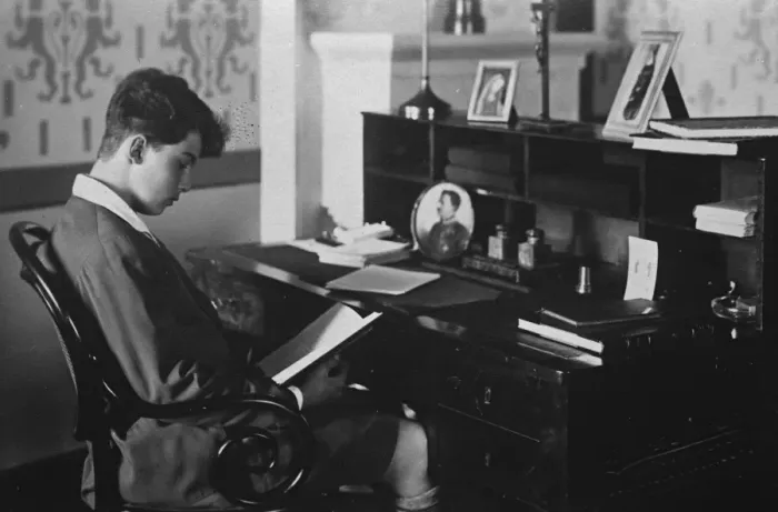 Framed Print : The Archduke Otto of Austria at the desk of his villa in Lequeitio, Spain. 26 Framed Print : The Archduke Otto of Austria at the desk of his villa in Lequeitio, Spain. 26