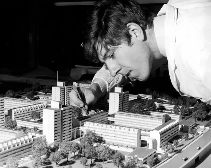 Framed Print : Architects model of Kidbrooke Estate, London 26th November 1968 Framed Print : Architects model of Kidbrooke Estate, London 26th November 1968