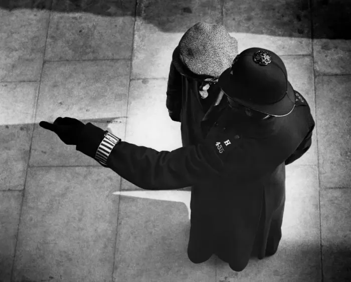 Framed Print : The arm of the law - a novel view of a British policeman. 1934 A TopFoto