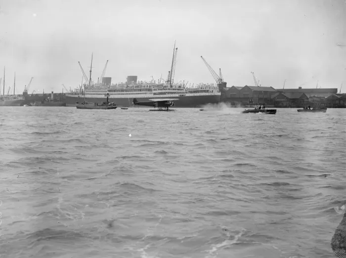 Framed Print : The arrival of the Friendship at Southampton. The Friendship in Southampton Water