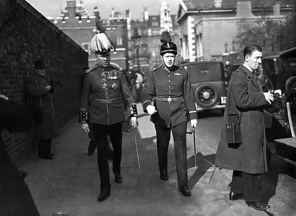 Arriving at the levee at St Jamess Palace, London; Lieutenant General Sir Robert