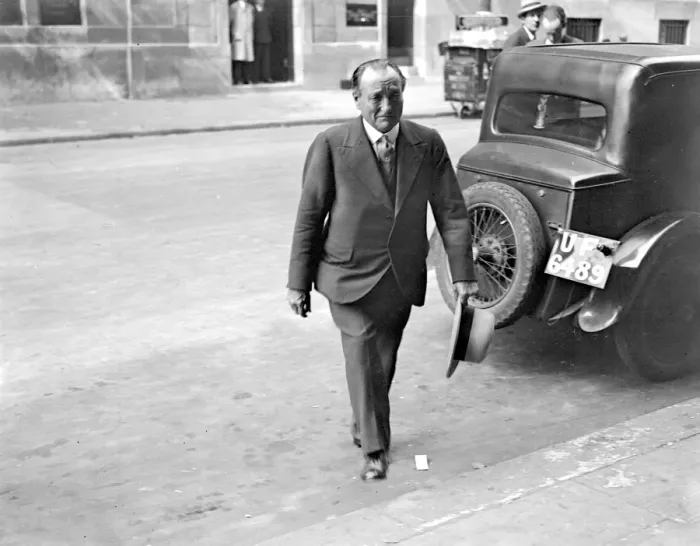Framed Print : Arriving at Transport House, Westminster. Mr Ben Tiliett. 29 August 1936 Framed Print : Arriving at Transport House, Westminster. Mr Ben Tiliett. 29 August 1936