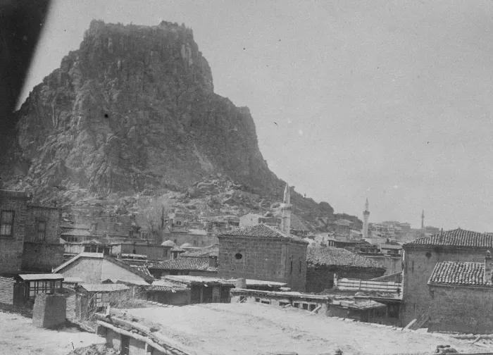 Framed Print : Asia Minor Communications CUt By Turks Blow A view of the town and fort of Afium