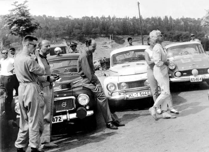 Framed Print : Athens, Greece: The Swedish crews at the starting point at the Acropolis Motor Rally