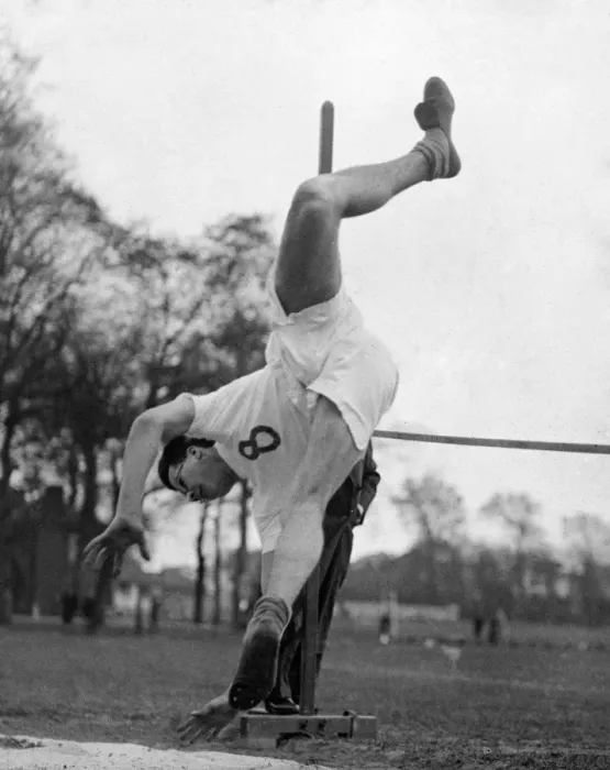 Framed Print : Athlete completing the high jump A TopFoto
