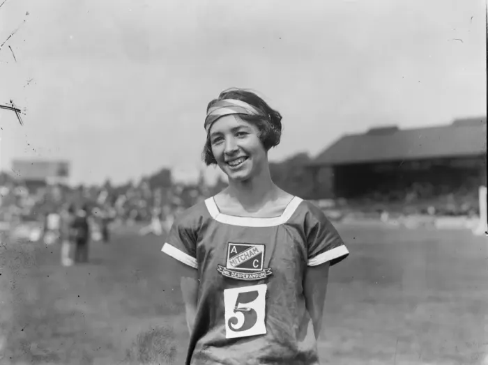 Framed Print : Athletic festival of British Games at Stamford Bridge. Miss Gunn, who broke Framed Print : Athletic festival of British Games at Stamford Bridge. Miss Gunn, who broke