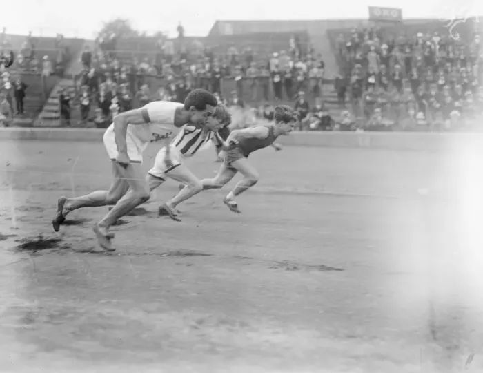 Framed Print : Athletic Scene at the Stamford Bridge Sports The start of one of the heats in Framed Print : Athletic Scene at the Stamford Bridge Sports The start of one of the heats in