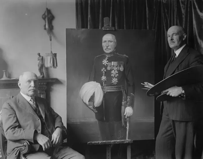 Framed Print : Australian war artist paints striking picture of Australian General who was wounded in two wars Framed Print : Australian war artist paints striking picture of Australian General who was wounded in two wars