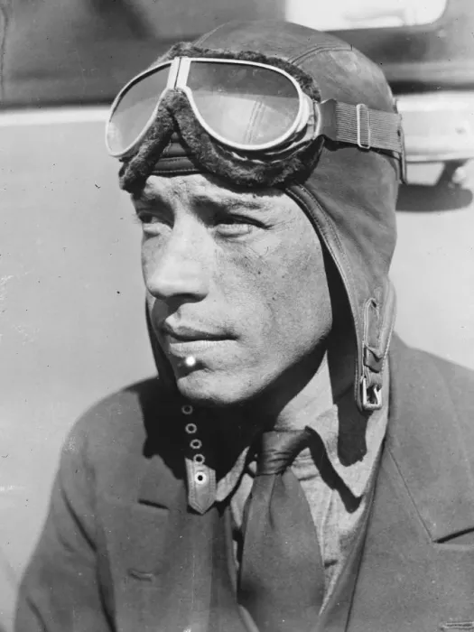 Framed Print : Aviator, Wilmer Stultz, who has flown the Atlantic in a seaplane with Miss Earhart