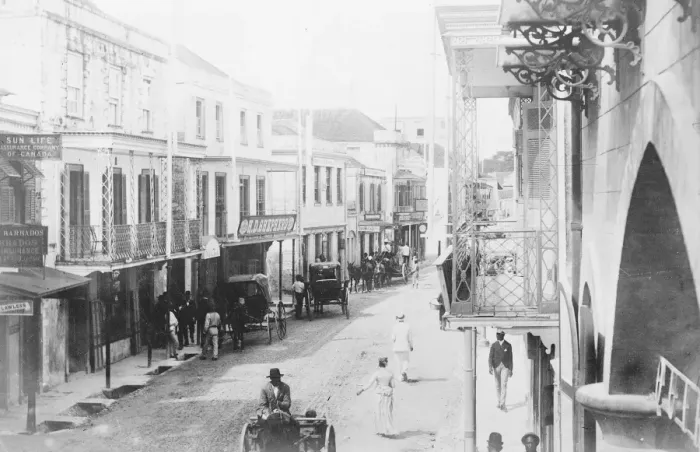 Framed Print : Barbados Broad Street in Bridgetown. Capital of Barbados 25 March 1920 Framed Print : Barbados Broad Street in Bridgetown. Capital of Barbados 25 March 1920