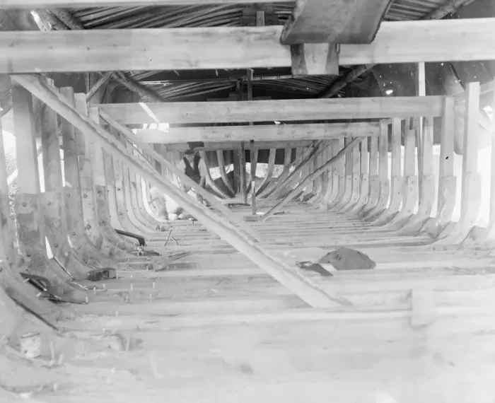 Framed Print : Barge building at Farnborough 30 October 1920 Framed Print : Barge building at Farnborough 30 October 1920