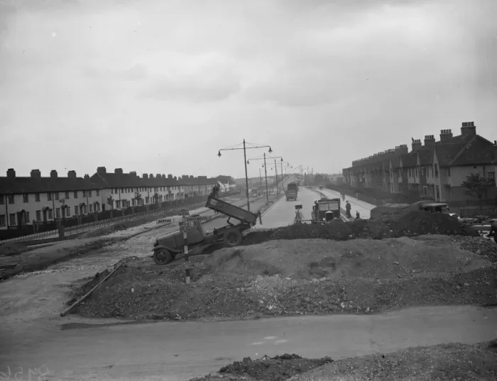 Framed Print : Barking bypass widening. 28 May 1938 Framed Print : Barking bypass widening. 28 May 1938
