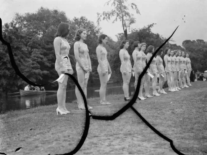 Framed Print : The Bathing Girls at the Dartford Carnival in Kent. 1939 Framed Print : The Bathing Girls at the Dartford Carnival in Kent. 1939