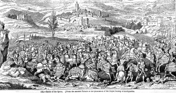 Framed Print : Battle of the Spurs ( from the ancient picture in the possesion of the Royal Society Framed Print : Battle of the Spurs ( from the ancient picture in the possesion of the Royal Society