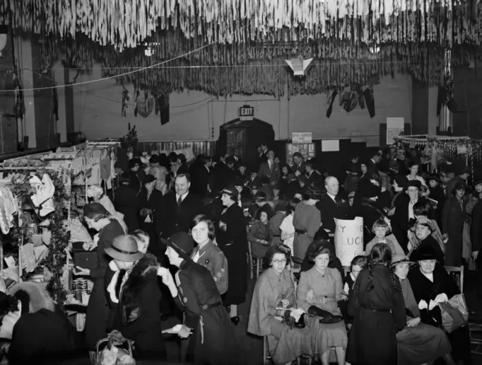 Framed Print : The bazaar in Belvedere which was opened by Lady Freemantle. 1937 Framed Print : The bazaar in Belvedere which was opened by Lady Freemantle. 1937