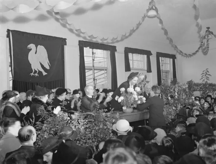 Framed Print : Bazaar at East Central School in Dartford, Kent. 1938 Framed Print : Bazaar at East Central School in Dartford, Kent. 1938