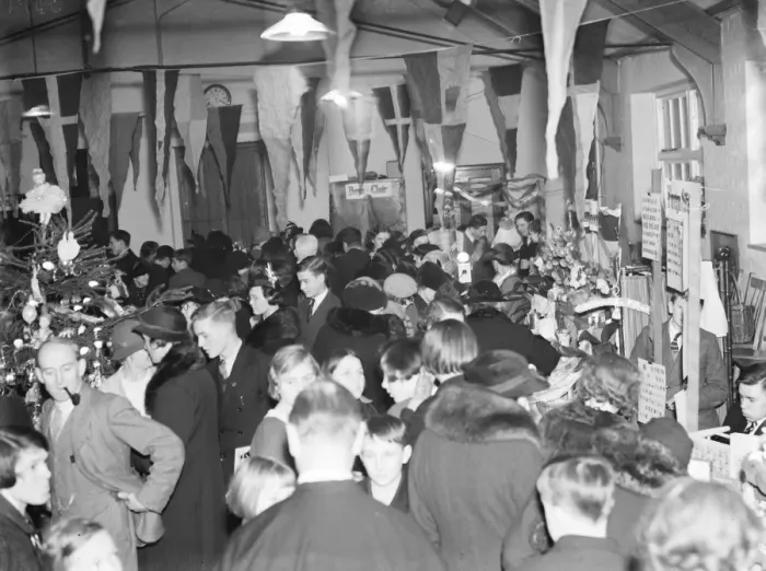Framed Print : Bazaar in St Lukes, Eltham, Kent. 1936