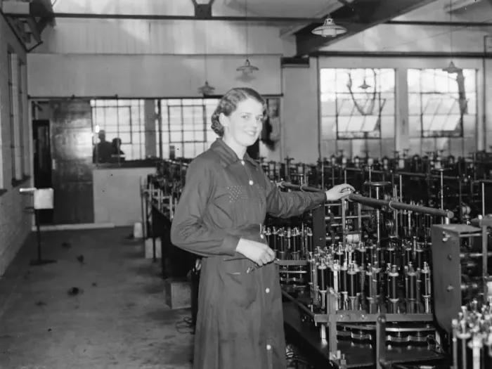 Framed Print : Beauty Queen ( Barbara Fox ) at work. 1937