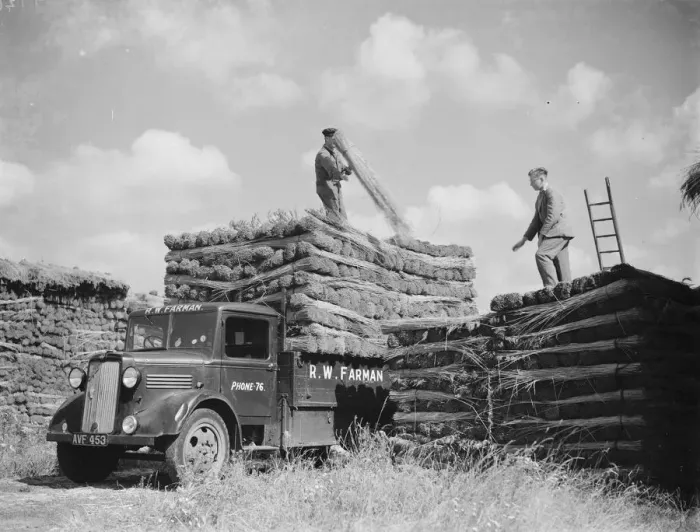 Framed Print : Bedford van, R W Farman. 19 August 1937 Reed Thatching in Norfolk. Mr R Framed Print : Bedford van, R W Farman. 19 August 1937 Reed Thatching in Norfolk. Mr R