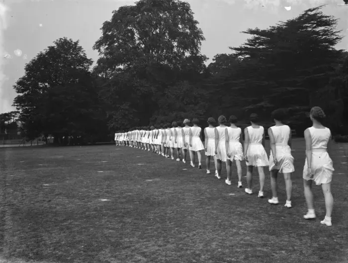 Framed Print : Bergman Osterberg College of Physical Education in Darford, Kent. Girls marching Framed Print : Bergman Osterberg College of Physical Education in Darford, Kent. Girls marching