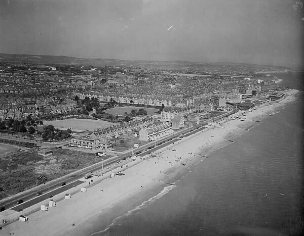 Bexhill-on-Sea beach photographed from the air April 1946