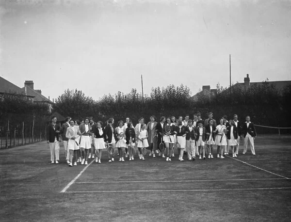 Bexley Junior Lawn Tennis Club in Kent. A group photograph. 1938