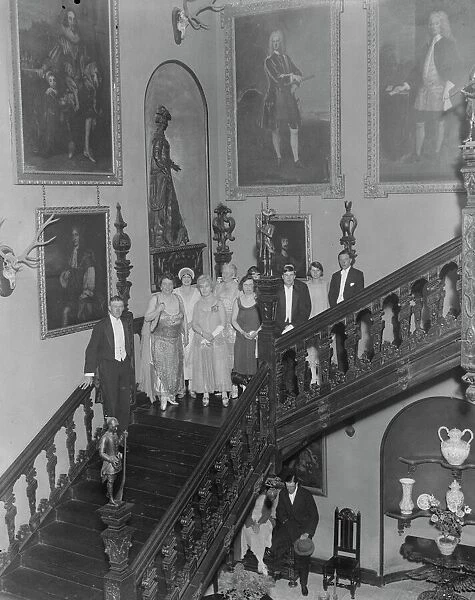 At Blickling Hall, Aylsham, Norfolk, the famous staircase. 25 September 1925