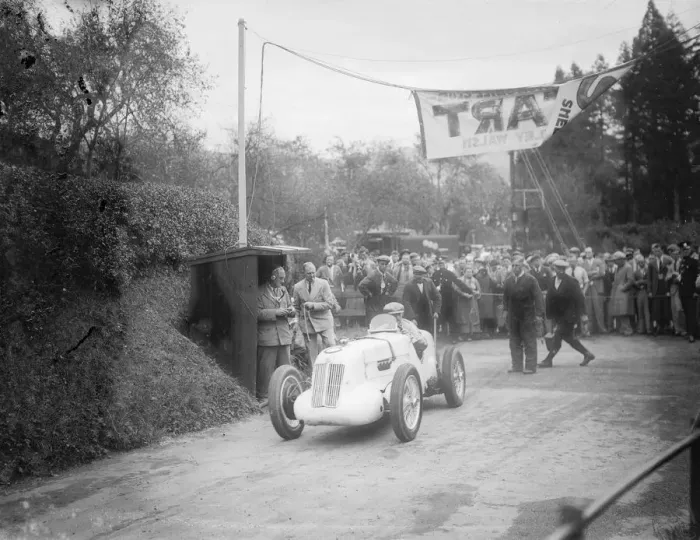 Framed Print : Bobby Kohlrausch in Magic Midget a German competitor at the start. 28 September 1935 Framed Print : Bobby Kohlrausch in Magic Midget a German competitor at the start. 28 September 1935