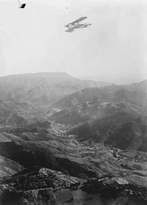 Framed Print : Bombing Abd El Krims headquarters from the air in Morocco. One of the bombing