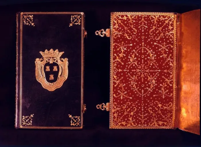 Framed Print : Book with Pompadours Arms, 18th century, French. 1787