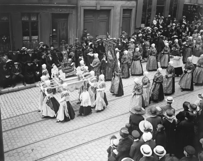 Framed Print : Boulogne France, Procession of our lady of Boulogne Picturesque fisher folk in Framed Print : Boulogne France, Procession of our lady of Boulogne Picturesque fisher folk in