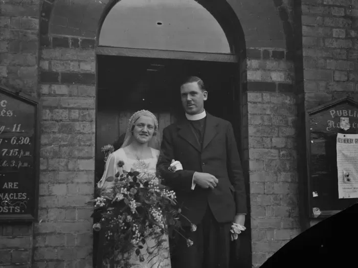 Framed Print : Bowers and Foreman wedding. 1934