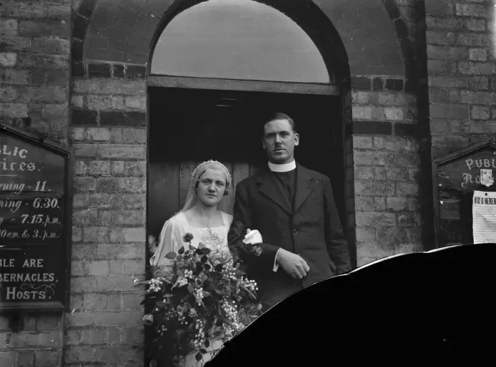 Framed Print : Bowers and Foreman wedding. 1934