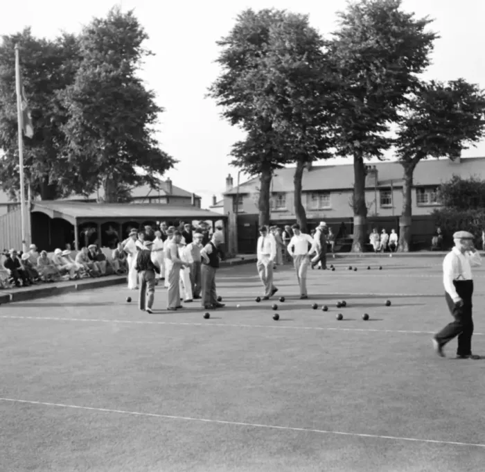 Framed Print : The bowls green at Swanscombe. 1935 Framed Print : The bowls green at Swanscombe. 1935