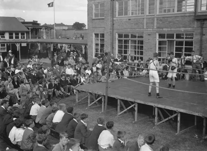 Framed Print : Boxing display, East, Central School, Dartford. 1937 Framed Print : Boxing display, East, Central School, Dartford. 1937