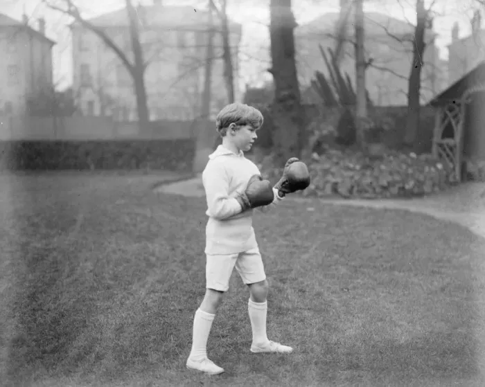 Framed Print : Another boxing Marquess. The young Marquess Townshend is anxious to become a boxer Framed Print : Another boxing Marquess. The young Marquess Townshend is anxious to become a boxer