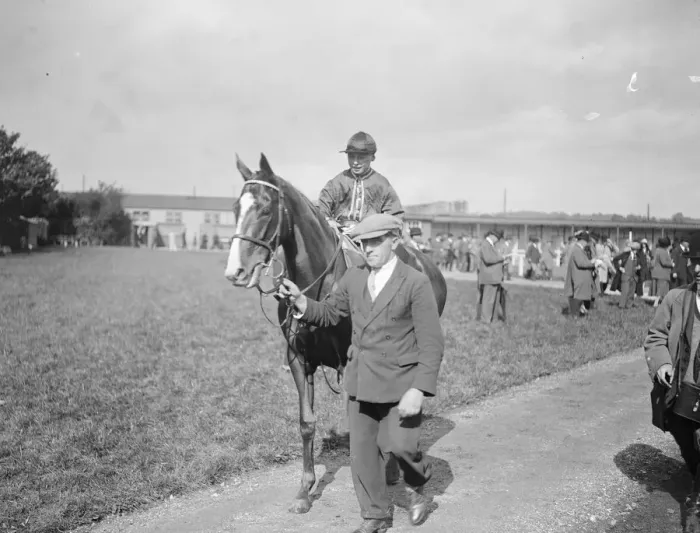 Framed Print : Boy jockey of eleven. Ian Martin who rode at Newbury, is a son of Mr E Martin, the trainer Framed Print : Boy jockey of eleven. Ian Martin who rode at Newbury, is a son of Mr E Martin, the trainer