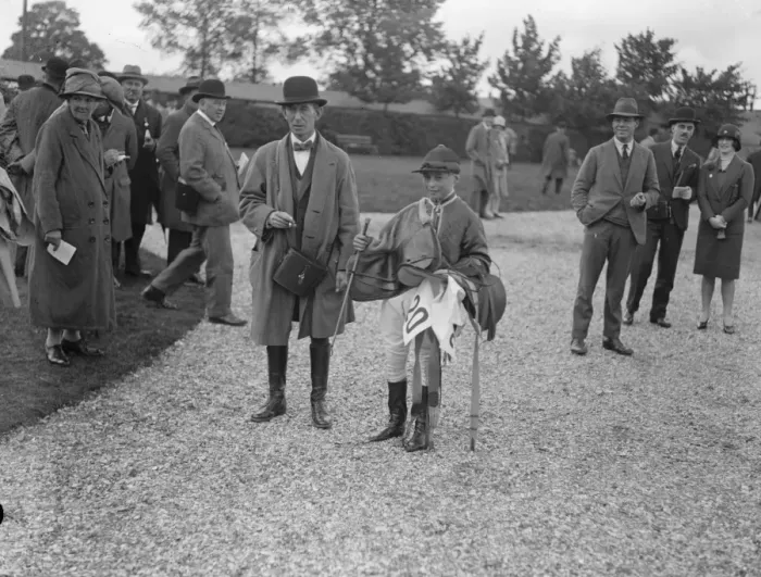Framed Print : Boy jockey of eleven. Ian Martin who rode at Newbury, is a son of Mr E Martin, the trainer Framed Print : Boy jockey of eleven. Ian Martin who rode at Newbury, is a son of Mr E Martin, the trainer