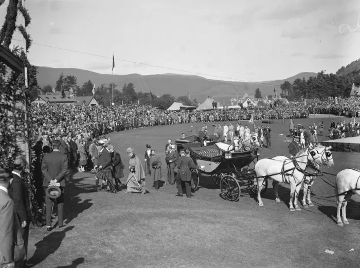 Framed Print : Braemar gathering. The arrival of the Royal Party. 10 September 1926 Framed Print : Braemar gathering. The arrival of the Royal Party. 10 September 1926