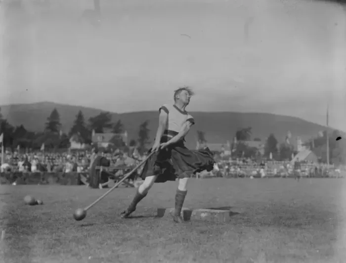Framed Print : Braemar Gathering Ian Grant throwing the hammer 8 September 1922 Framed Print : Braemar Gathering Ian Grant throwing the hammer 8 September 1922