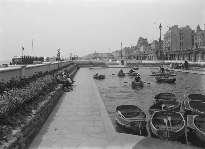 Framed Print : Brighton - boat lake. 1925