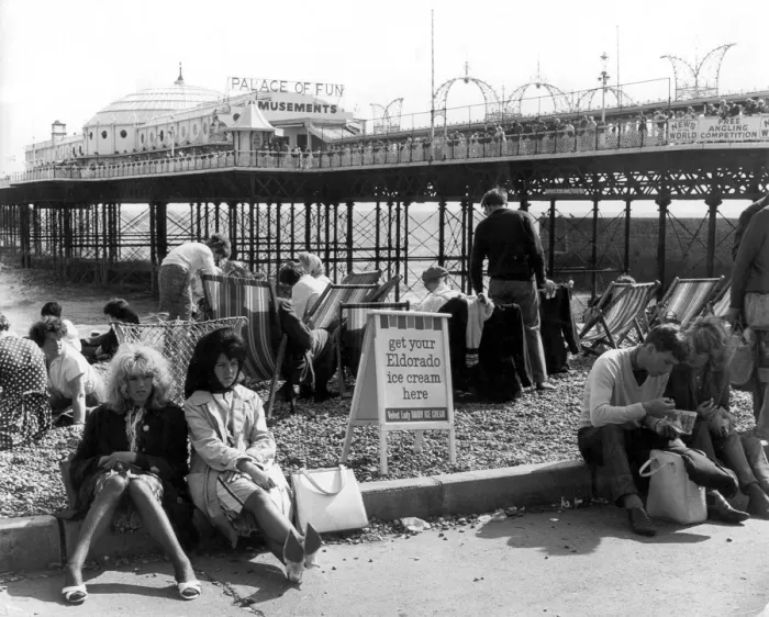 Framed Print : Brighton Sussex The Beach and Palace Pier Framed Print : Brighton Sussex The Beach and Palace Pier