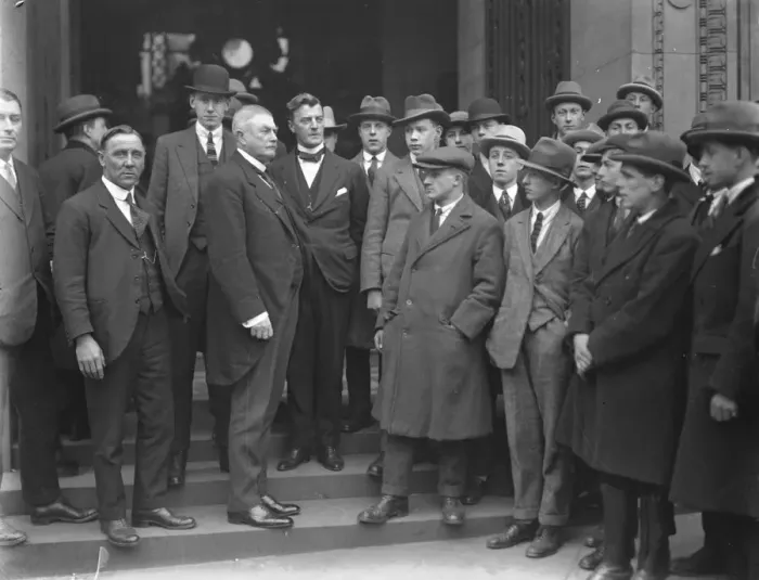 Framed Print : British boys for New South Wales. Sir George Fuller ( second from left ) Framed Print : British boys for New South Wales. Sir George Fuller ( second from left )