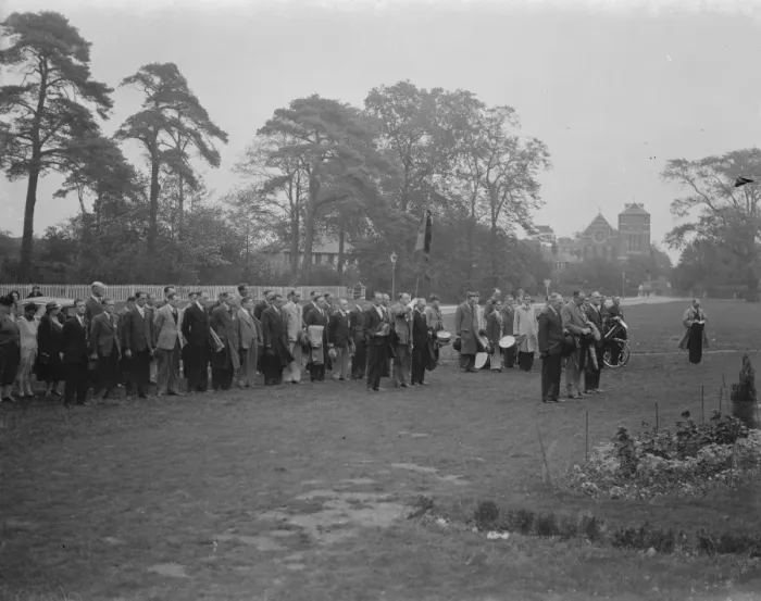 Framed Print : The British Legion Peace Service Procession in Blackfen, Kent. 1938 Framed Print : The British Legion Peace Service Procession in Blackfen, Kent. 1938