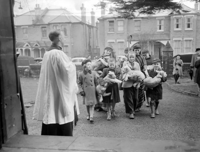 Framed Print : Bromley, Kent The Rev John Rahe Hughes, Vicar of St Marys Church, Bromley, stands Framed Print : Bromley, Kent The Rev John Rahe Hughes, Vicar of St Marys Church, Bromley, stands